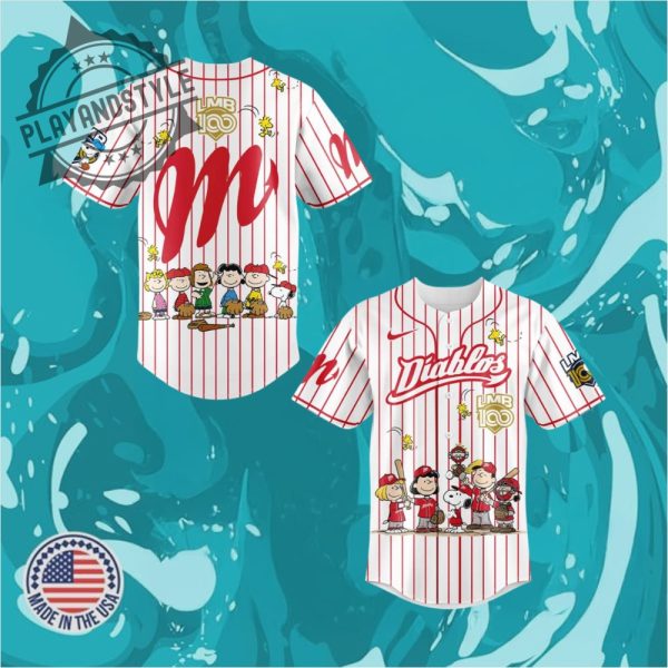 Diablos Rojos Del Mexico 100 Anos De Historia Peanuts Night Special Baseball Jersey playandstyle 1