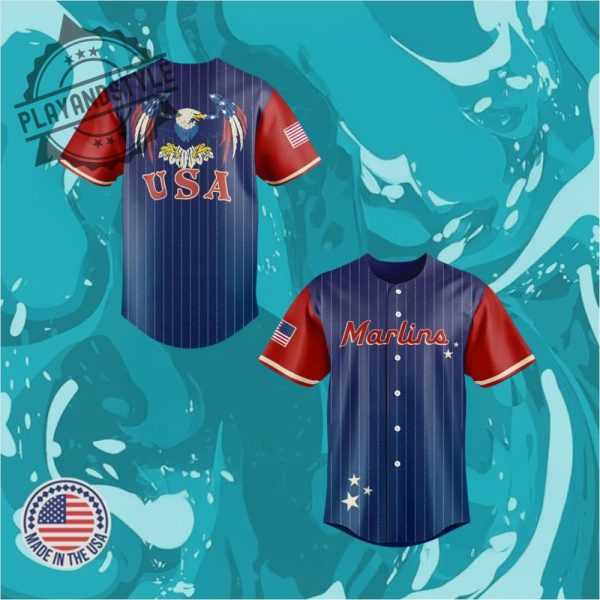 Miami Marlins Celebrate Team Usa Night Limited Edition Baseball Jersey playandstyle 1