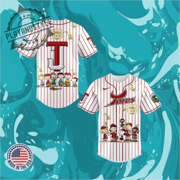 Toros De Tijuana X Peanuts Lmb 100Th Anniversary Limited Edition Baseball Jersey playandstyle 1