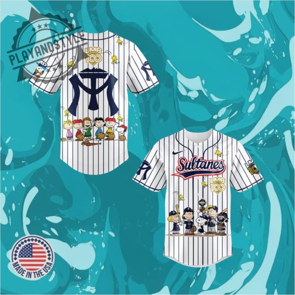 Leones De Yucatan X Peanuts Lmb 100Th Anniversary Limited Edition Baseball Jersey playandstyle 1