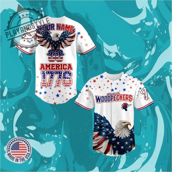Fayetteville Woodpeckers 4Th Of July Usa Personalized Baseball Jersey playandstyle 1