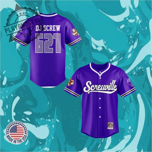 Houston Astros X Dj Screw Day 621 Screwville Purple Jersey playandstyle 1