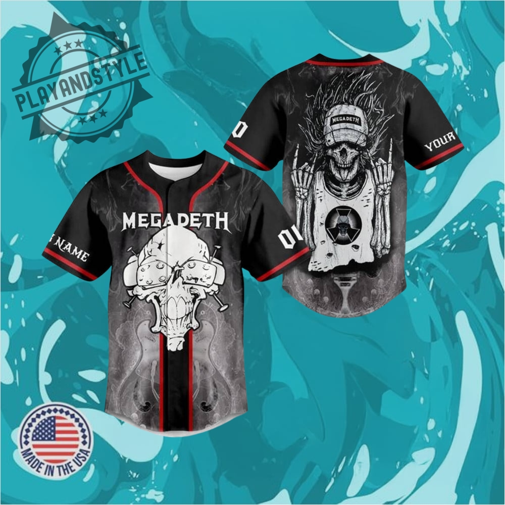 "Shop 2025 Limited Edition Jerseys: Football & Baseball Collectibles" 27 Megadeth Band Baseball Jersey Custom Name Gift For Fans