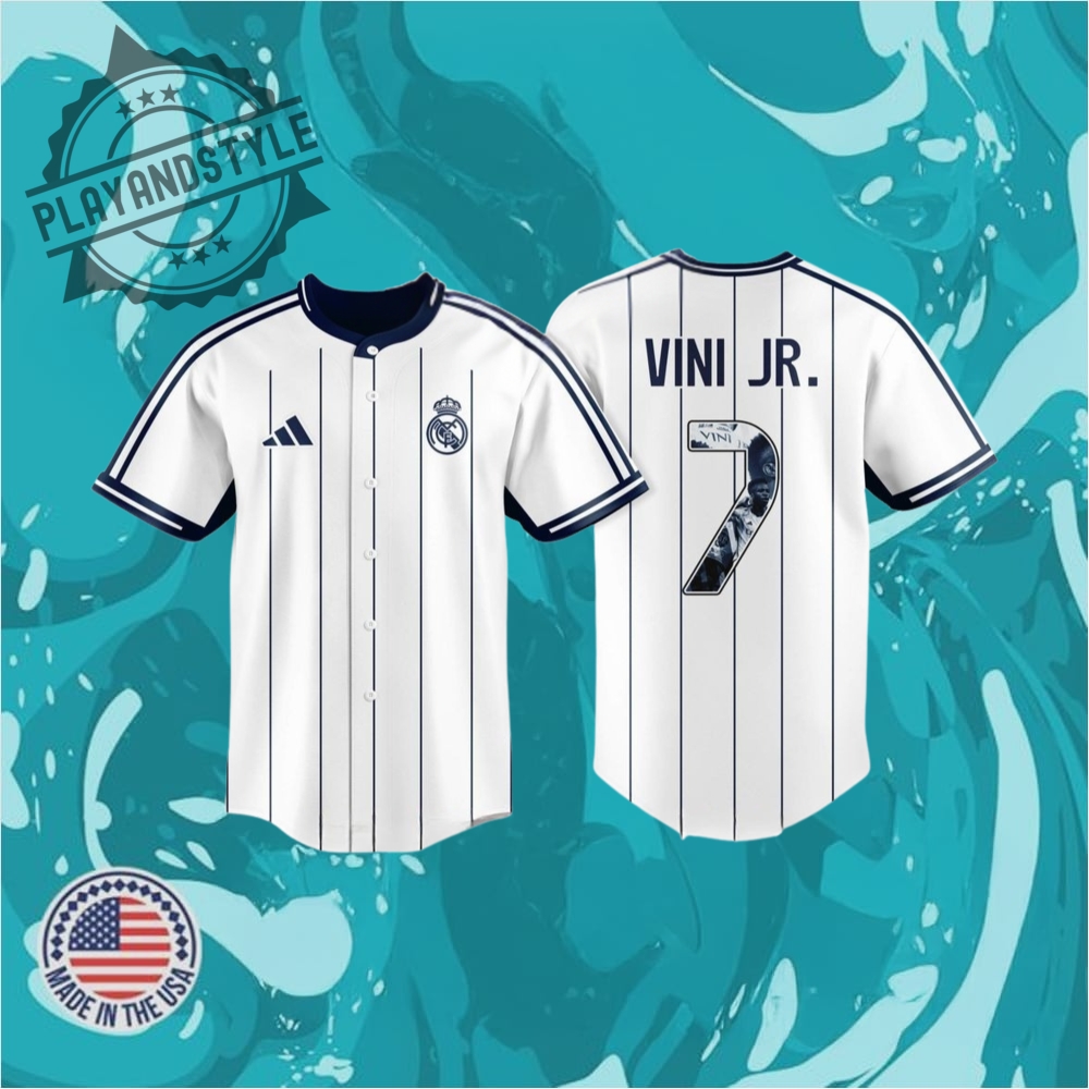 "Top 2025 Jerseys: Orioles, Yankees, Aces, Phillies, and Georgia" 24 Vinícius Júnior X Real Madrid 2025 Baseball Fusion Jersey