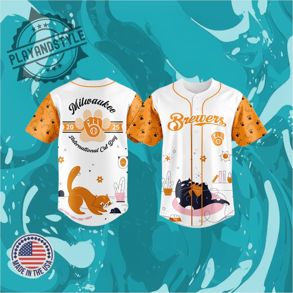 "Celebrate in Style: 2025 Limited Edition Commemorative Jerseys Collection" 5 Brewers International Cat Day Jersey 2025