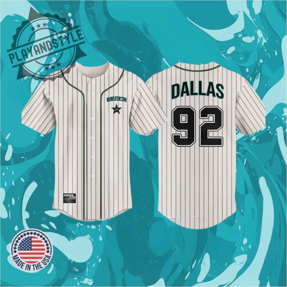 "Celebrate in Style: 2025 Limited Edition Commemorative Jerseys Collection" 10 Jin Bts Runseokjin_Ep.Tour X Dallas 2025 Baseball Jersey