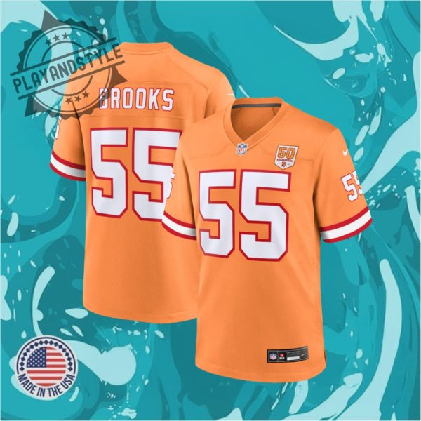 Mens Nike Derrick Brooks Creamsicle 50Th Season Game Jersey playandstyle 1