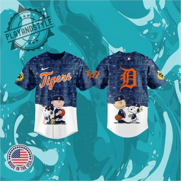 Detroit Tigers 2025 Peanuts Baseball Jersey playandstyle 1