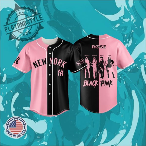 Blackpink Rose X New York Yankees Deadline World Tour Baseball Jersey playandstyle 1