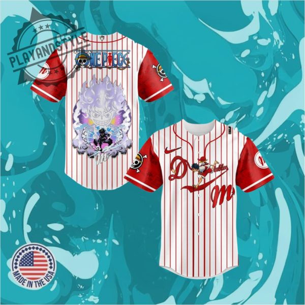 Diablos Rojos Del Mexico X Straw Hat Luffy Gear 5 Baseball Jersey playandstyle 1