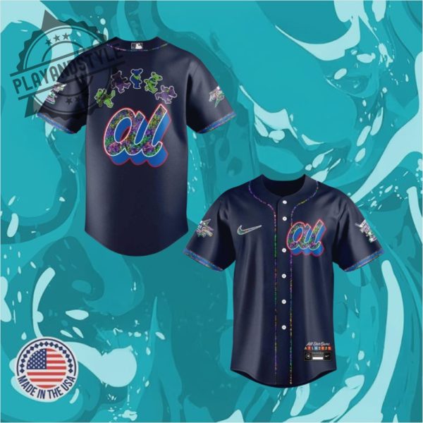 American League Collab Grateful Dead Allstar Game 2025 Baseball Jersey playandstyle 1