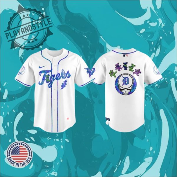 Detroit Tigers 2025 Grateful Dead Night Game Baseball Jersey playandstyle 1