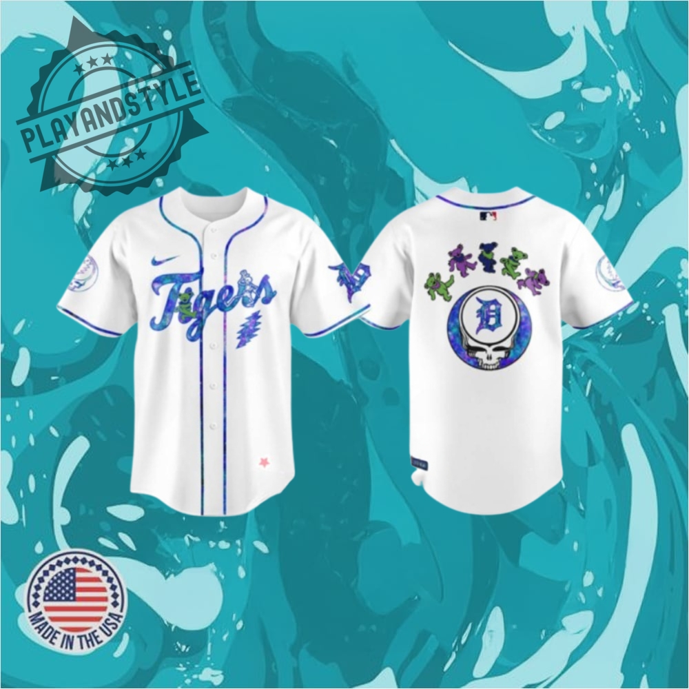 "2025 Limited Edition NFL and MLB Jerseys: Unique Collectibles Unveiled" 28 Detroit Tigers 2025 Grateful Dead Night Game Baseball Jersey