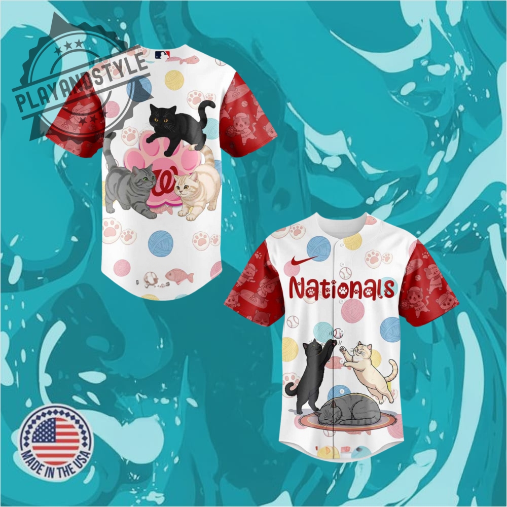 "2025 Limited Edition NFL and MLB Jerseys: Unique Collectibles Unveiled" 29 Washington Nationals Happy International Cat Day 2025 Special Edition Baseball Jersey