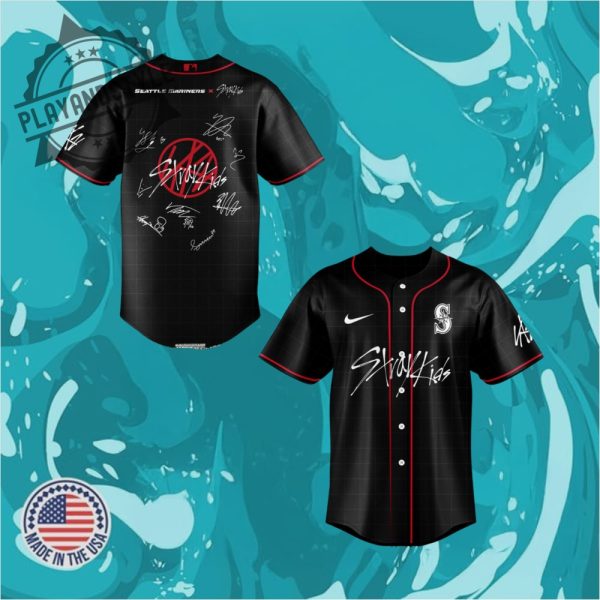 Seattle Mariners Stray Kids Show 2025 Celebration Baseball Jersey playandstyle 1