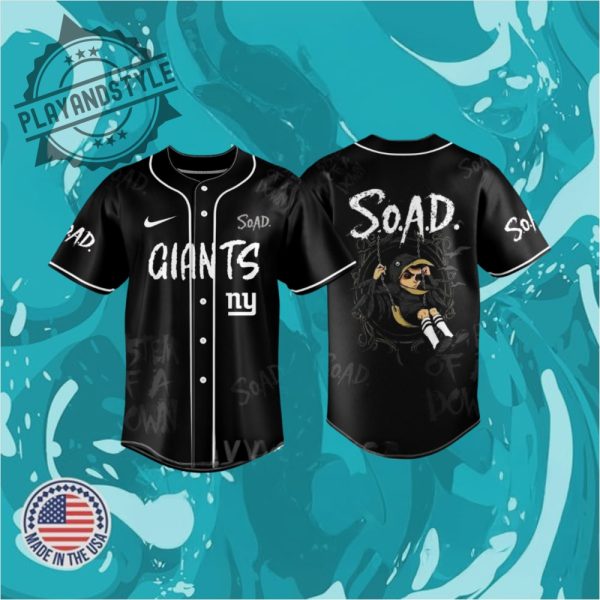 New York Giants System Of A Down Tour 2025 Celebration Baseball Jersey playandstyle 1