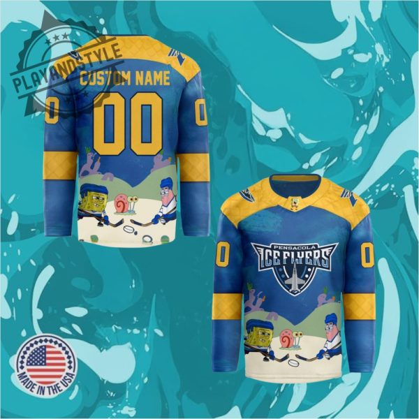 Pensacola Ice Flyers X Spongebob Squarepants Special New 2025 Jersey playandstyle 1