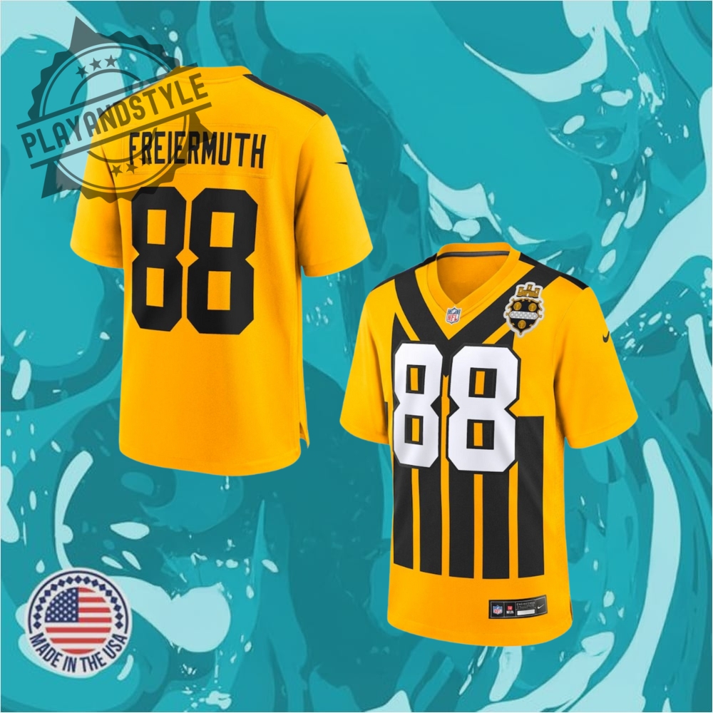 Pittsburgh Steelers Gold Alternate 1933 Throwback Game Football Jersey playandstyle 1
