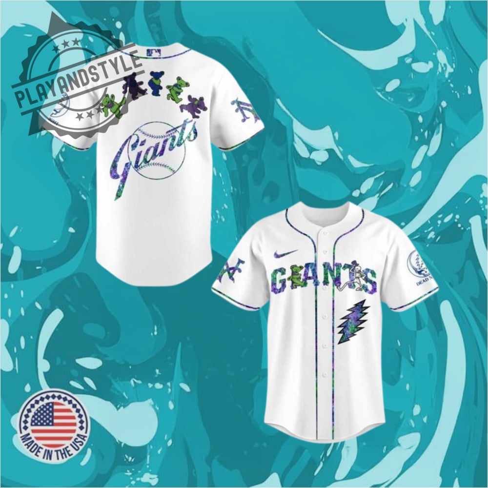 Grateful Dead Dancing Bears Giants Baseball Jersey Sf