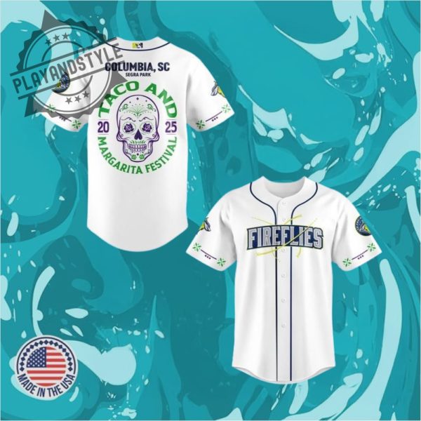 Columbia Fireflies Taco Margarita Festival Baseball Jersey playandstyle 1