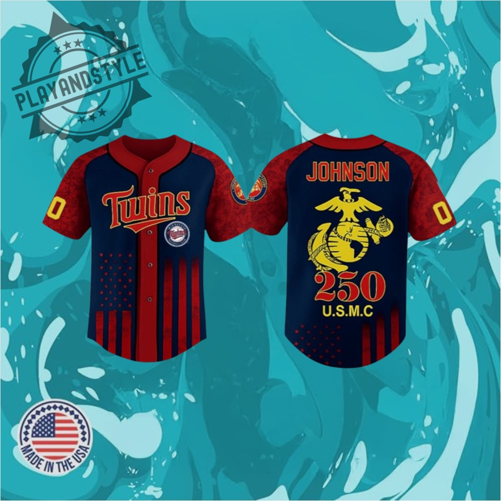 "Celebrate 2025 with Special Edition Jerseys: Military, Heritage, and More!" 2 2025 Twins U.S.M.C 250Th Birthday Jersey