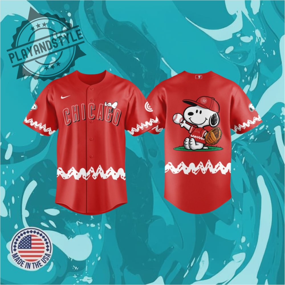 Chicago Cubs X Peanuts Day 2025 Baseball Jersey  Red