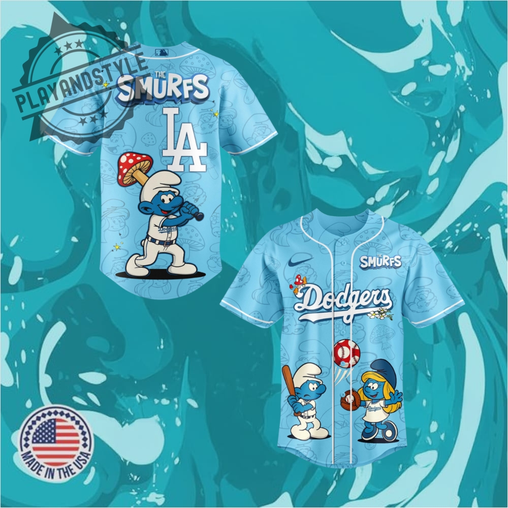 Los Angeles Dodgers X Smurfs Baseball Jersey
