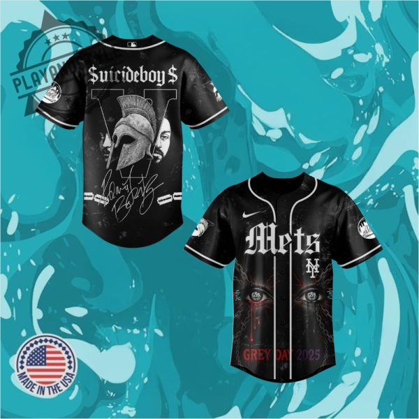 New York Mets X Suicideboys Grey Day 2025 Baseball Jersey playandstyle 1