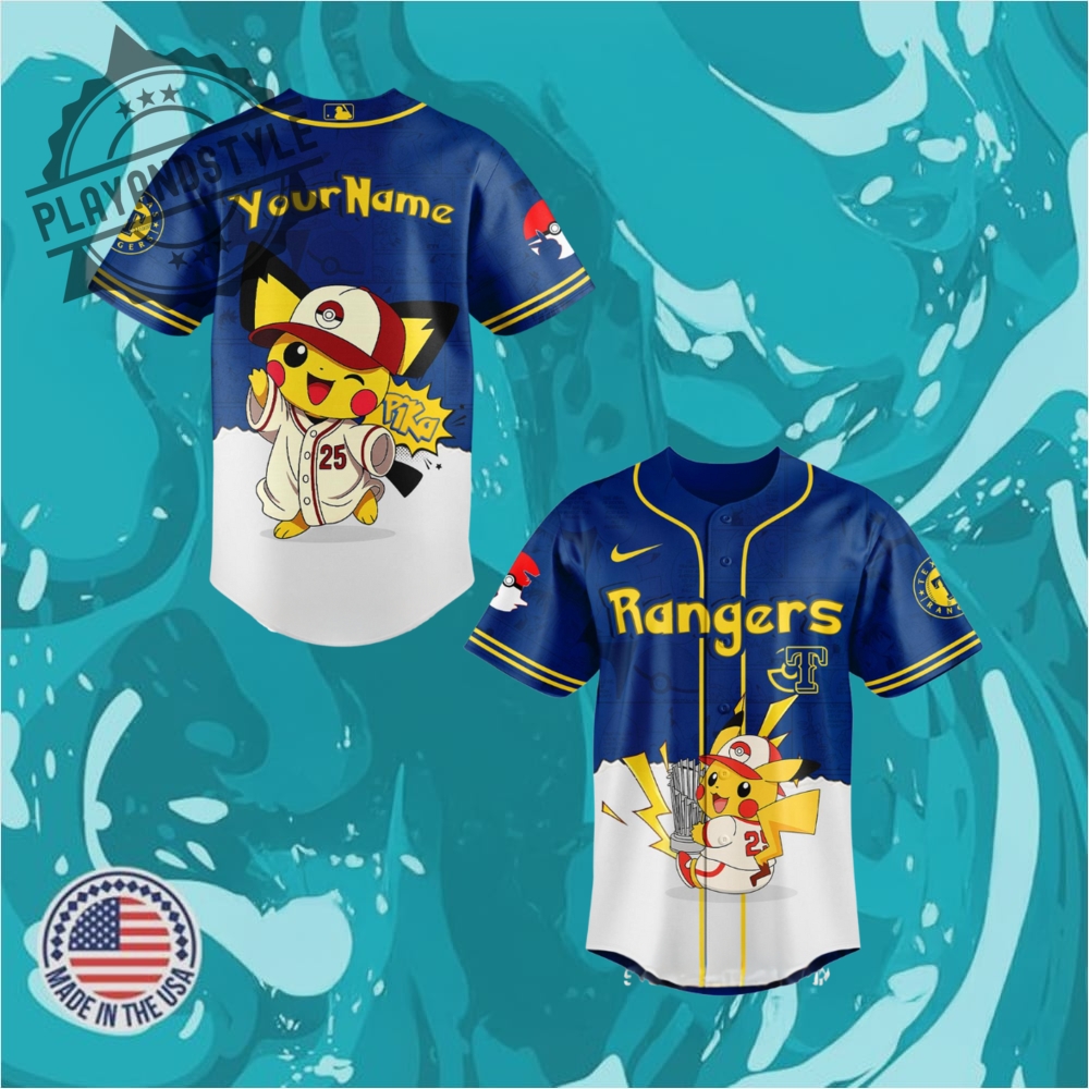 Texas Rangers Pokémon Go Night 2025 Pikachu Personalized Baseball Jersey
