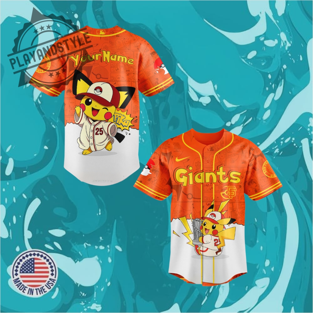 San Francisco Giants Pokémon Go Night 2025 Pikachu Personalized Baseball Jersey
