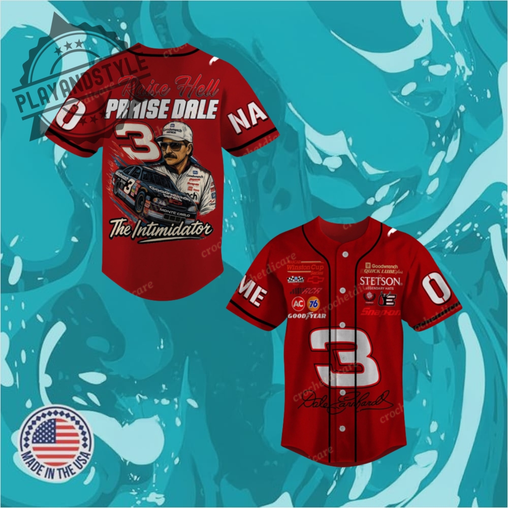 Custom Name Raise Hell Praise Dale The Intimidator Baseball Jersey