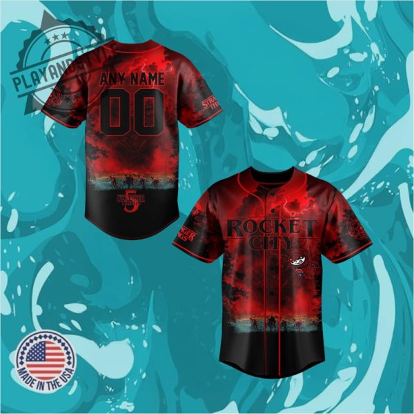 Rocket City Trash Panda 2025 Stranger Things Baseball Jersey playandstyle 1