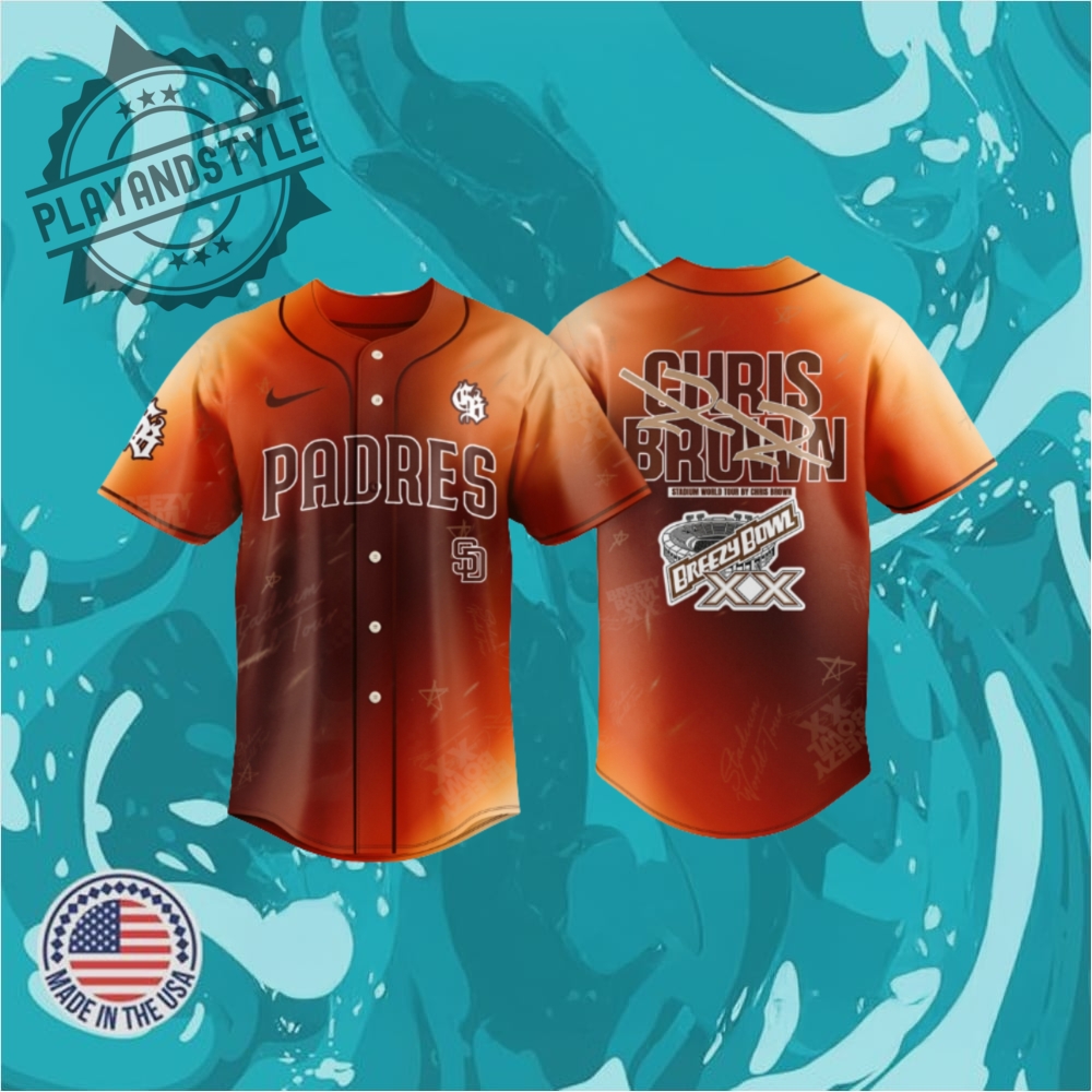 "Explore Unique Sports Jerseys: Football, Baseball, Heritage, Music Themes" 8 Chris Brown Breezy Bowl Xx X San Diego Padres Baseball Jersey
