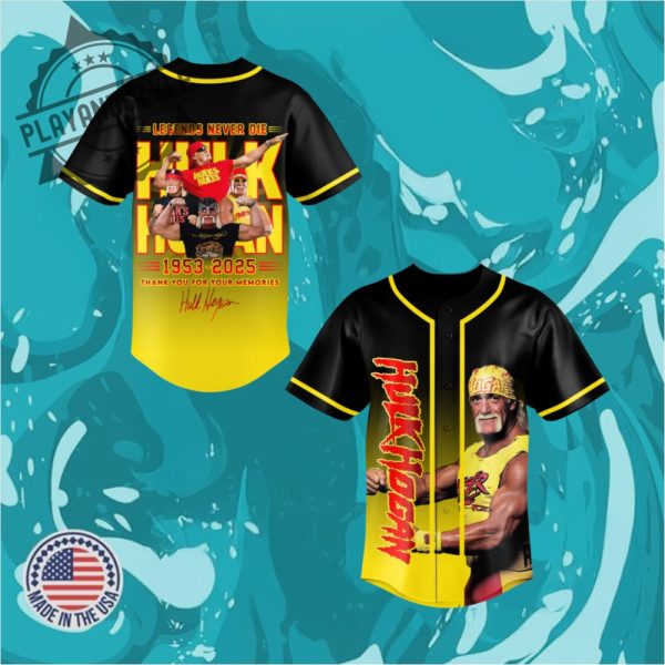 Hulk Hogan 19532025 Legends Never Die Signature Thank You For The Memories Baseball Jersey playandstyle 1