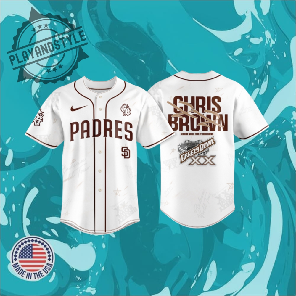 "Explore Unique Sports Jerseys: Football, Baseball, Heritage, Music Themes" 14 Chris Brown Breezy Bowl Xx X San Diego Padres Baseball Jersey White
