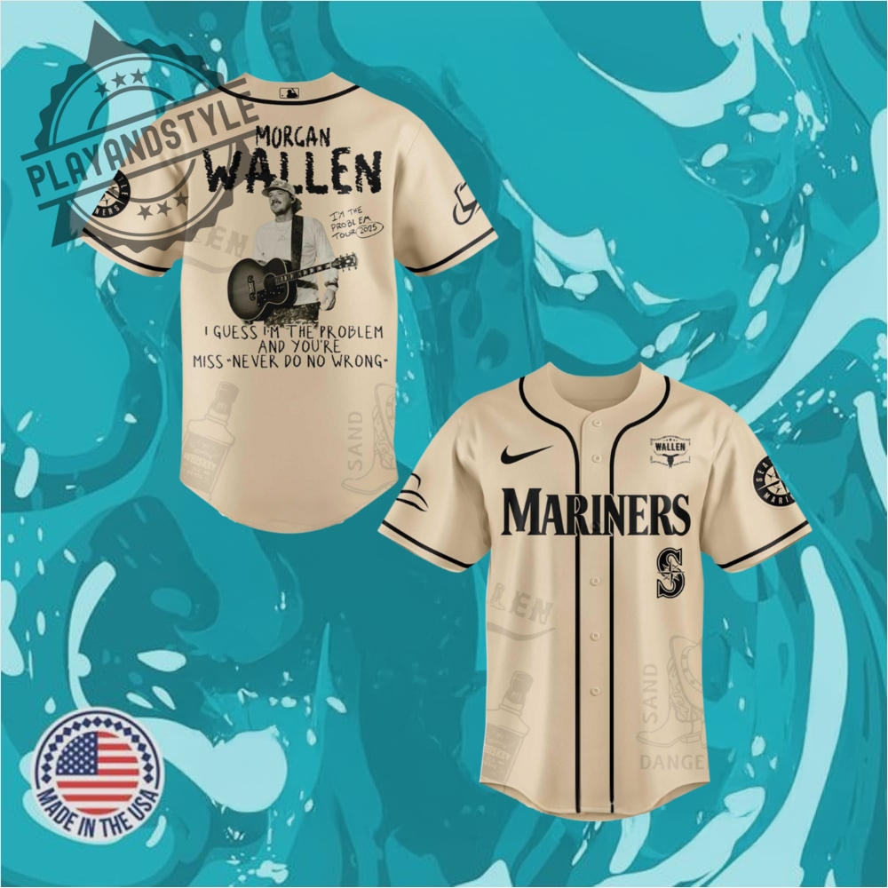 "Explore Unique Sports Jerseys: Football, Baseball, Heritage, Music Themes" 15 Seattle Mariners Morgan Wallen 2025 Im The Problem Tour Baseball Jersey