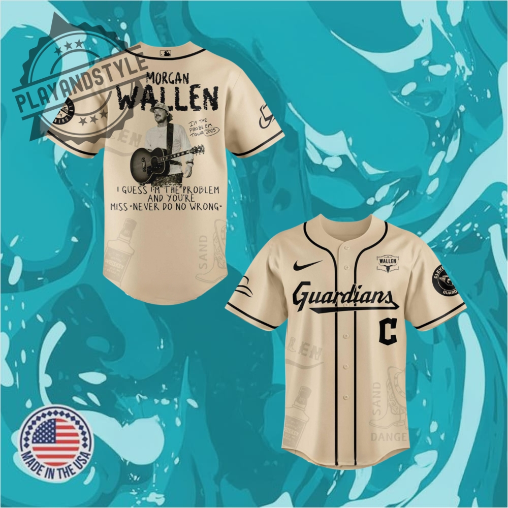 "Explore Unique Sports Jerseys: Football, Baseball, Heritage, Music Themes" 17 Cleveland Guardians Morgan Wallen 2025 Im The Problem Tour Baseball Jersey