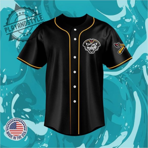 2025 Erie Seawolves Black Yellow Alternate Jersey playandstyle 1