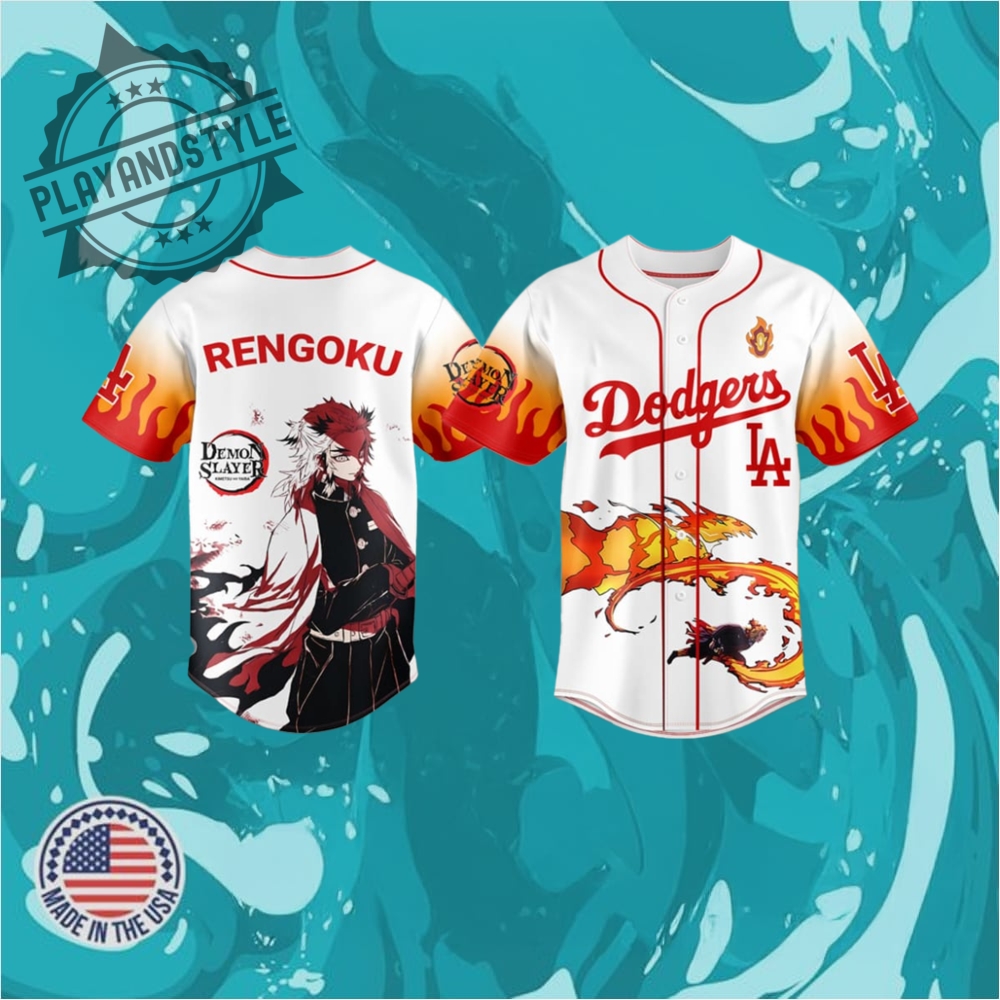 "Explore Unique Sports Jerseys: Football, Baseball, Heritage, Music Themes" 22 La Dodgers Demon Slayer Kyojuro Rengoku Jersey 2025