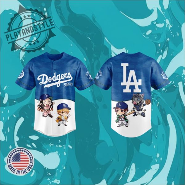 Los Angeles Dodgers X Demon Slayer Jersey 2025 playandstyle 1