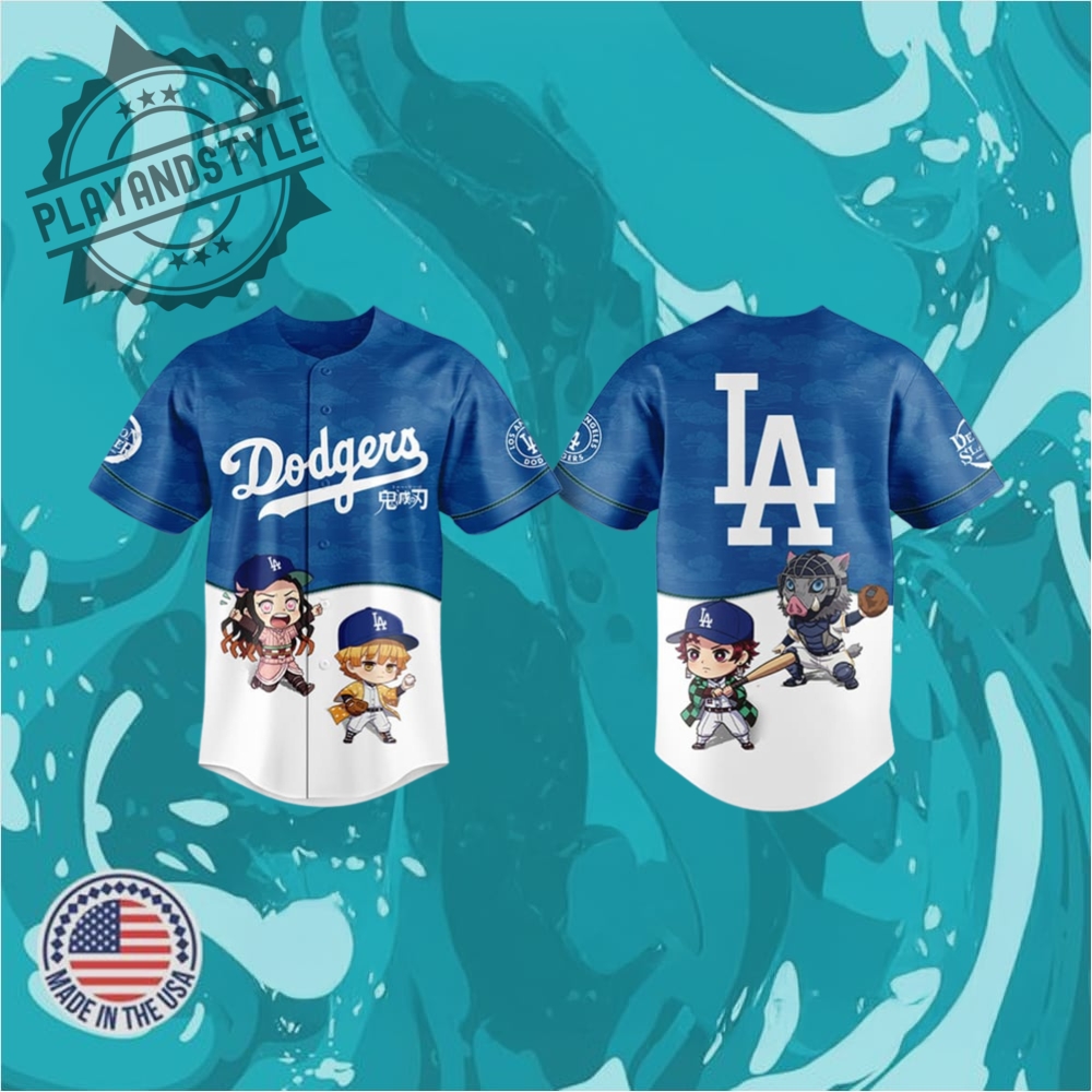 "Explore Unique Sports Jerseys: Football, Baseball, Heritage, Music Themes" 24 Los Angeles Dodgers X Demon Slayer Jersey 2025