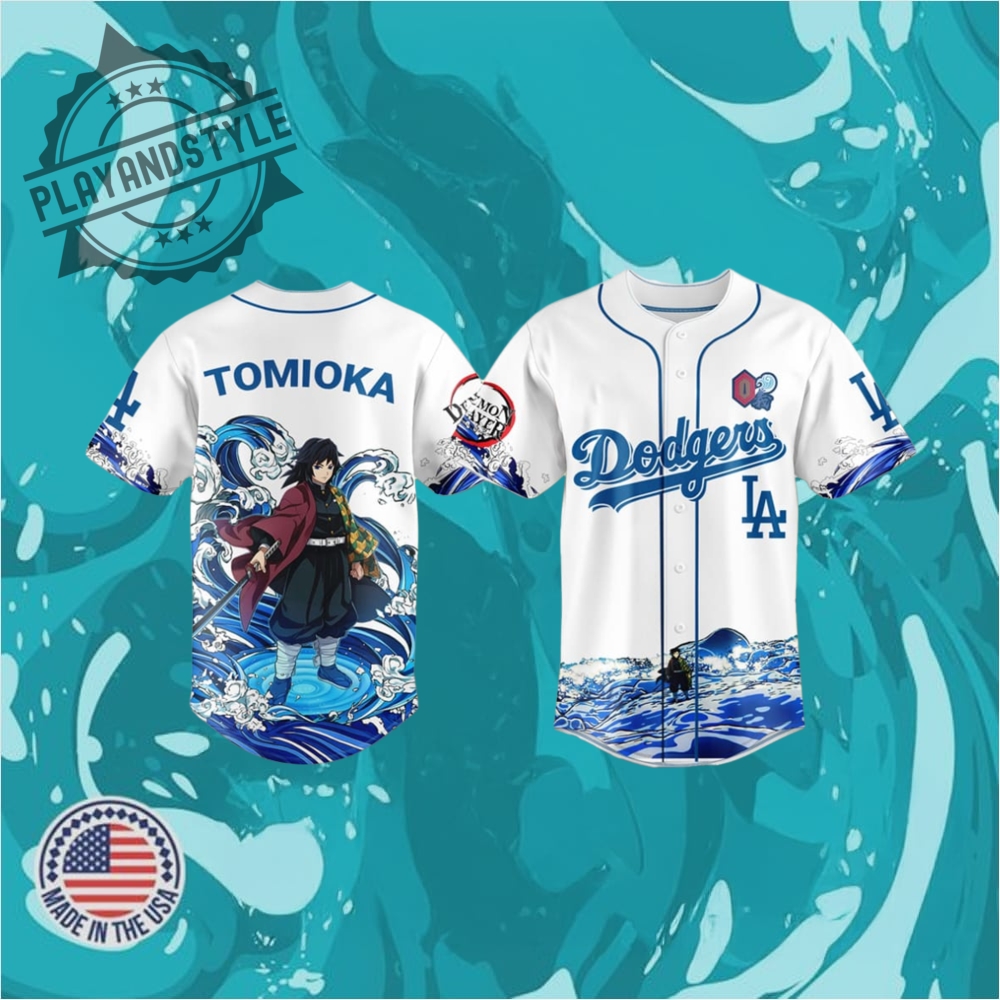 "Explore Unique Sports Jerseys: Football, Baseball, Heritage, Music Themes" 26 Dodgers X Demon Slayer Tomioka Giyu Jersey 2025