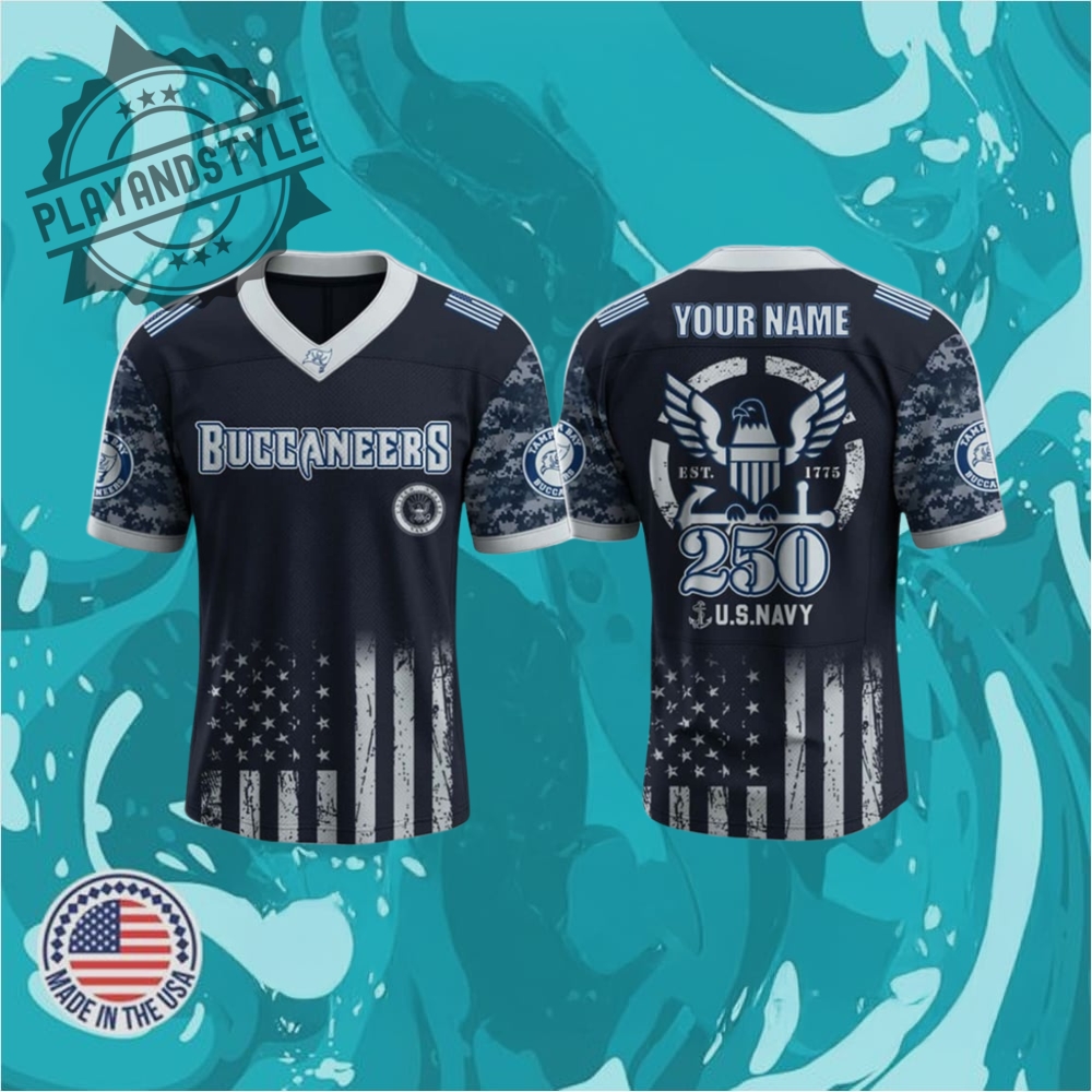 "Explore Unique Sports Jerseys: Football, Baseball, Heritage, Music Themes" 30 Tampa Bay Buccaneers Us Navy 250Th Anniversary Jersey