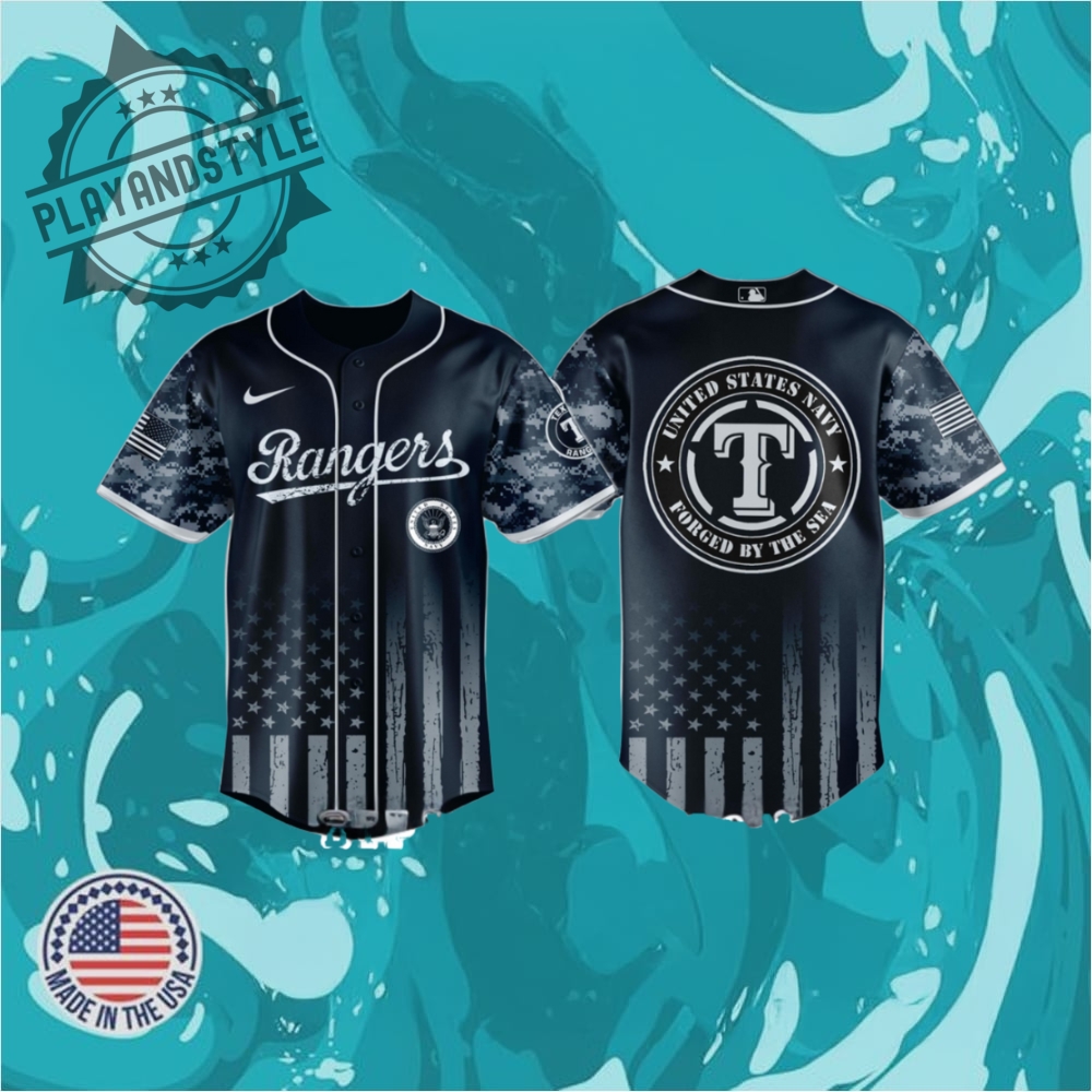 Texas Rangers Mlb X Navy Military Appreciation Night Baseball Jersey