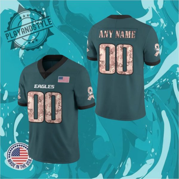The 2025 Eagles X Military Day Football Green Jersey playandstyle 1