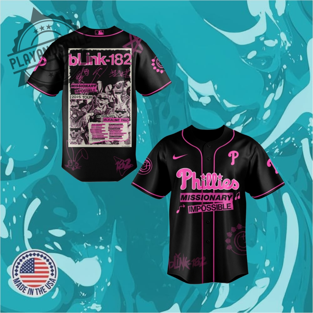 Philadelphia Phillies Blink182 Missionary Impossible Tour 2025 Baseball Jersey
