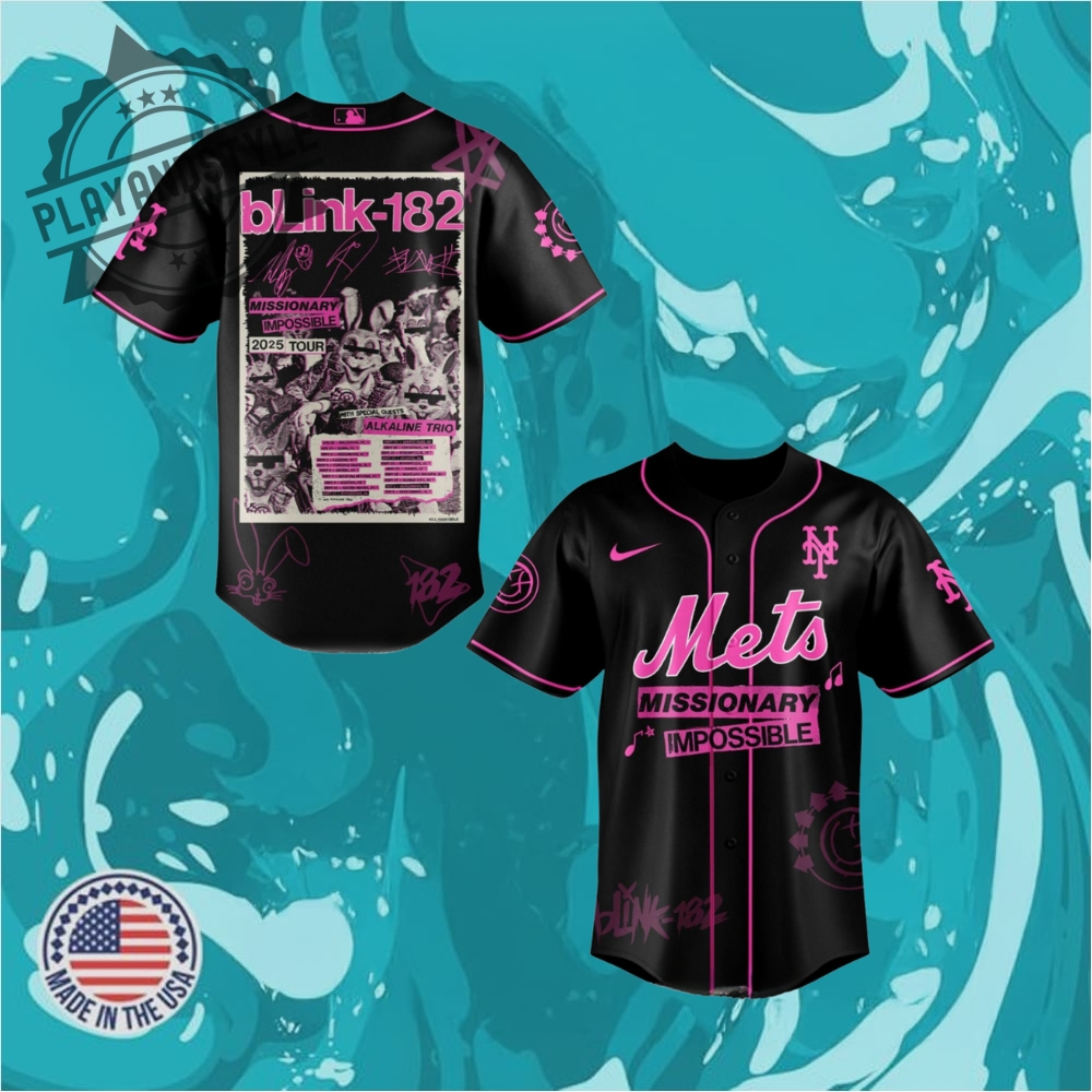 New York Mets Blink182 Missionary Impossible Tour 2025 Baseball Jersey