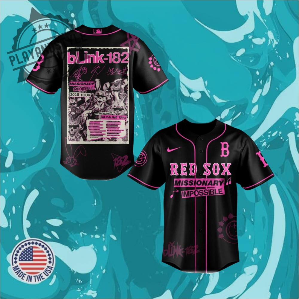 Boston Red Sox Blink182 Missionary Impossible Tour 2025 Baseball Jersey