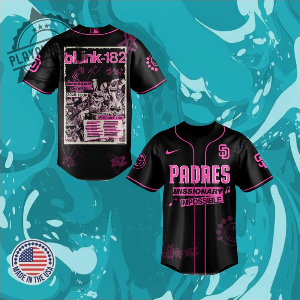 San Diego Padres Blink182 Missionary Impossible Tour 2025 Baseball Jersey
