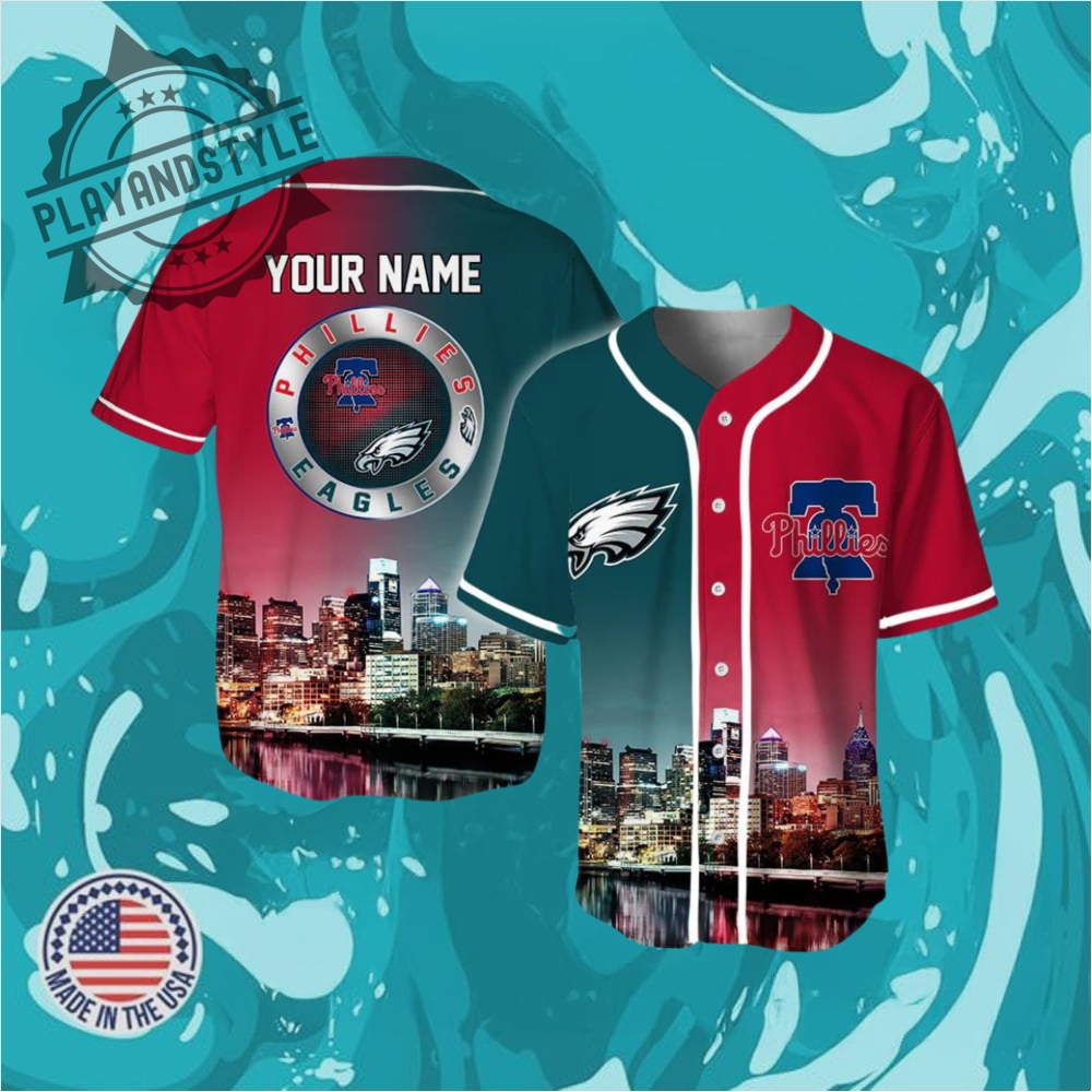 "Top 2025 Jersey Releases: Brewers, Cornhuskers, Guardians, Mariners, White Sox" 9 Eagles X Phillies Skyline Personalized Jersey